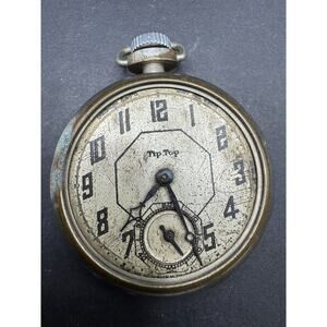 Vintage Tip Top New Haven Pocket Watch 44mm No Crystal For Parts Or Repair